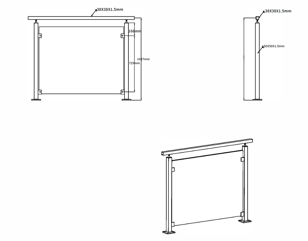 Custom Modern Glass Deck Railing Manufacturer